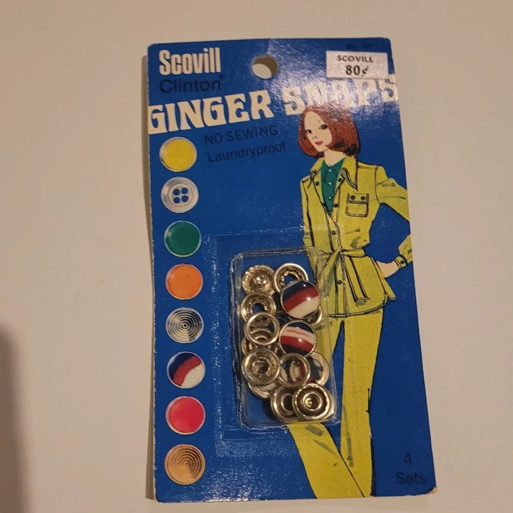 Vtg‎ Scovill Clinton Ginger Snaps Fasteners 17  Lot of 3 USA 70s